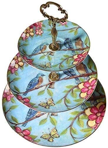 COLiJOL Nappe Européenne Cake Cake Cake Cake Cake Plate Three Layer Cake Cake Fruit Basket (Couleur: Bleu, Taille: 35X26.5Cm),Bleu,35 X 26,5 Cm