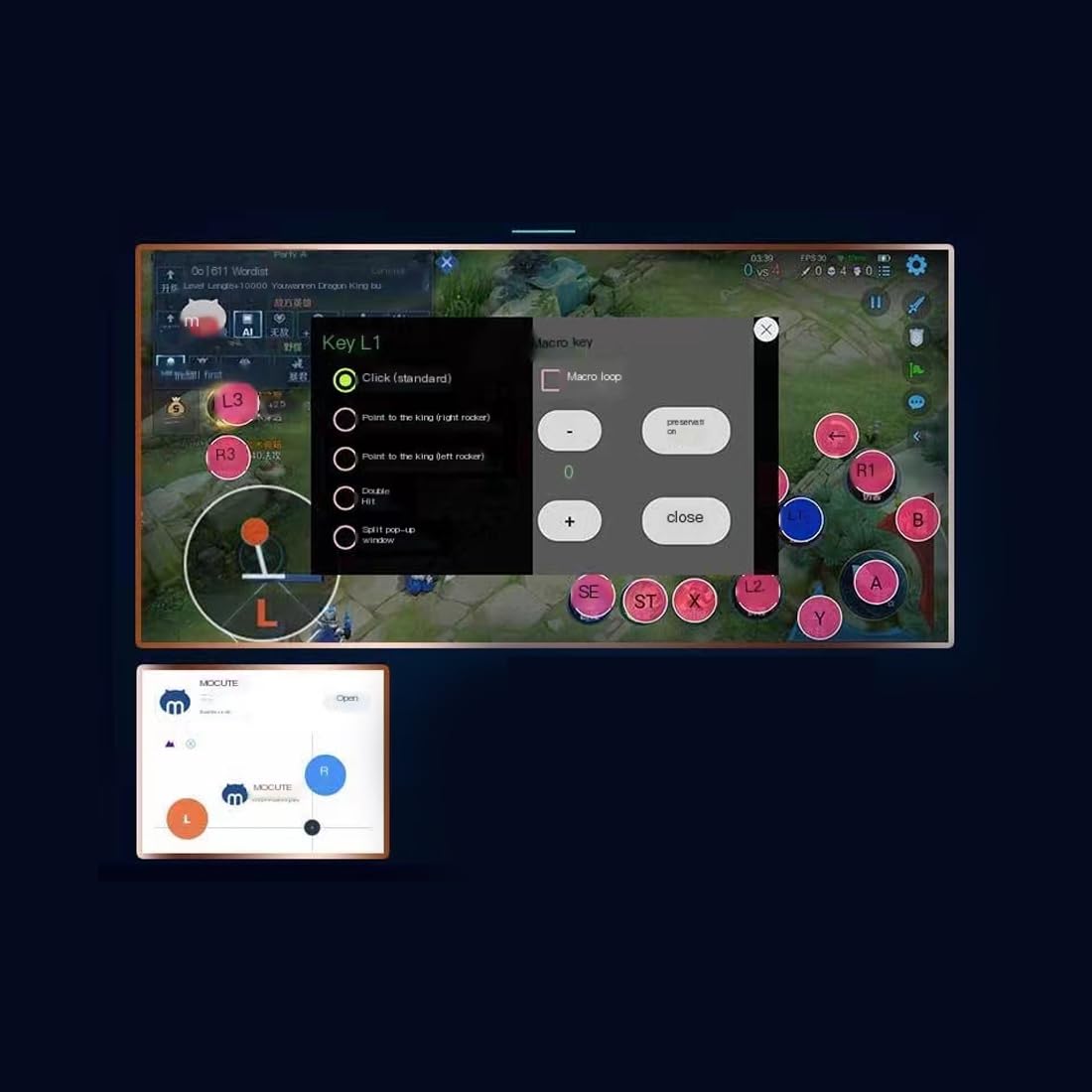 GNCHome Controlador de Juegos Móvil Inalámbrico, Control Remoto Inalámbrico para Gamepads Izquierdo y Derecho, Compatible con iOS y Android, Windows, Controlador Móvil Retráctil