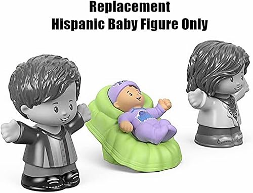 Miniatura 4 de Pieza de repuesto para la familia Fisher-Price Little People Big Helpers - FTL14  Figura de bebé hispana de repuesto  Cesta verde  Traje morado