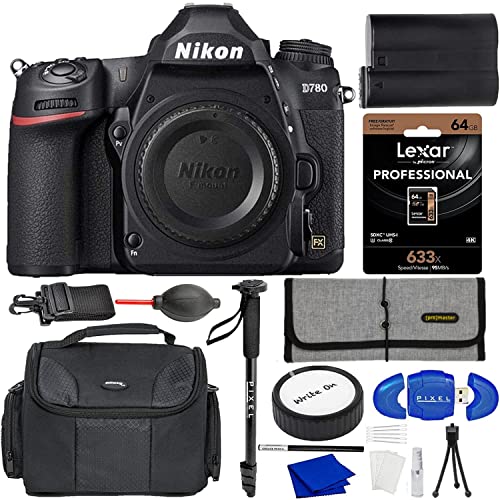 Nikon D780 24.5MP FX-Format DSLR Camera (Body Only) (1618) with Advanced Accessory and Travel Bundle (USA Authorized with Nikon Warranty)