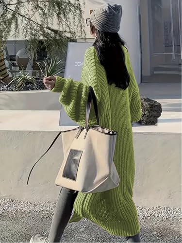 Image of Womens Long Cardigan Sweaters Open Front Oversized Duster with Pocket for Women 2025 Fall Winter Knit Design Coats