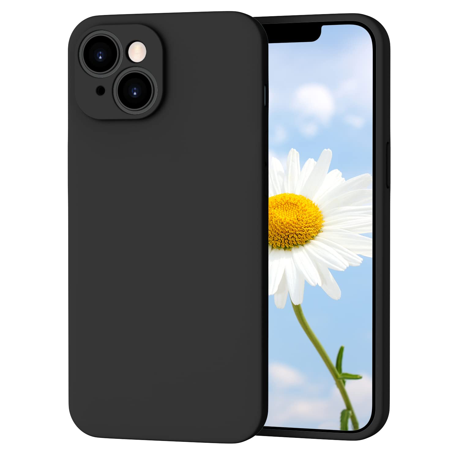 AndwingiPhone 14 Case, Liquid Silicone Ultra Slim Anti-Scratch Shockproof Gel Rubber Full Body Protective Phone Case with Microfiber Lining Phone Case for iPhone 14 6.1 Inch 2022 Black