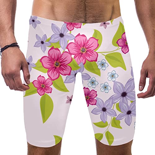 Short de bain pour garçon multicolore aux motifs de fleurs roses parfait pour la plage en XXL