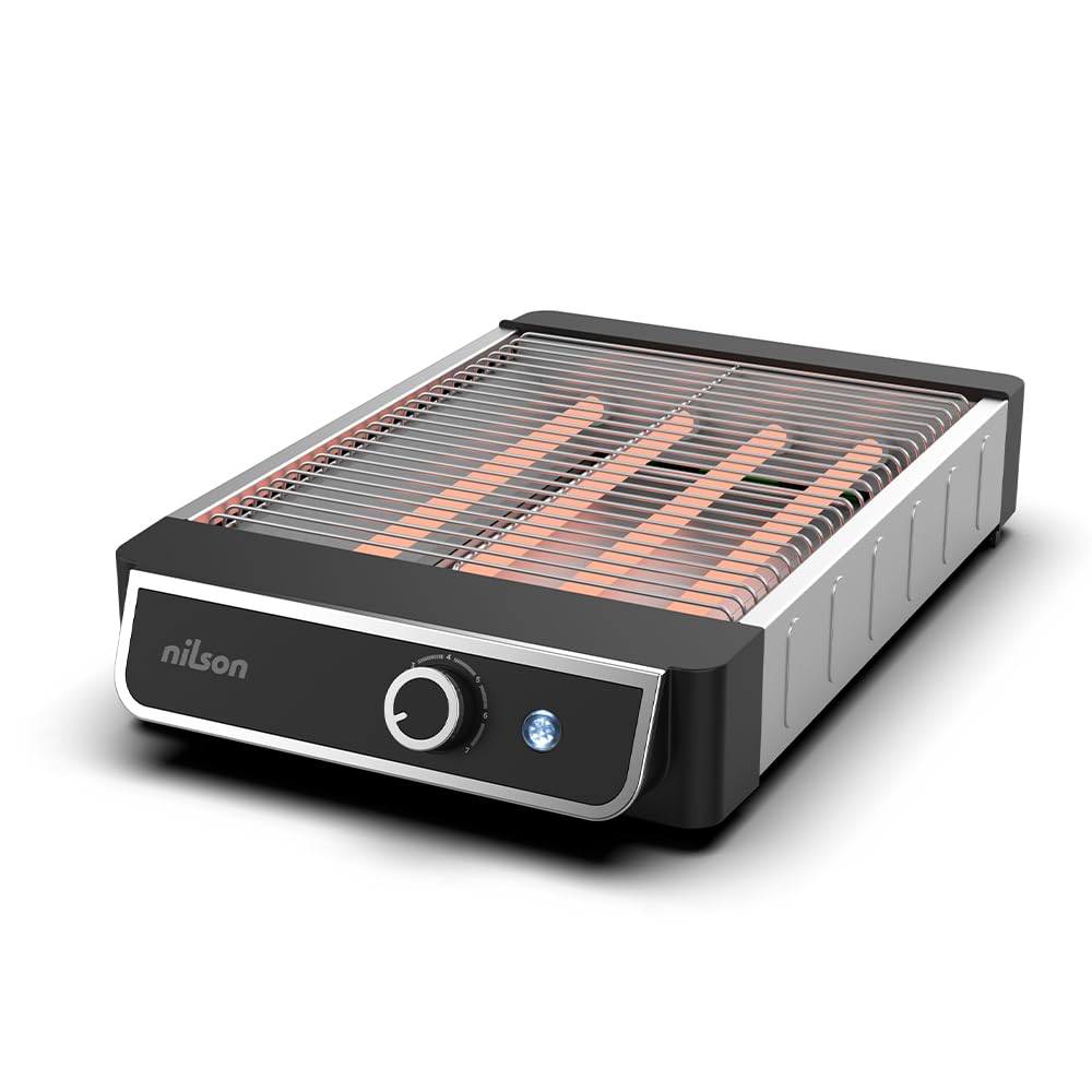 Tostador Plano de Pan, Horizontal, 1000 W, 6 Niveles de Tostado, Control Manual, Temporizador Digital, Tuesta y Cancela, Bandeja Recogemigas, Fácil Limpieza, NTS1000FL4, Cable 75 cm, Inox