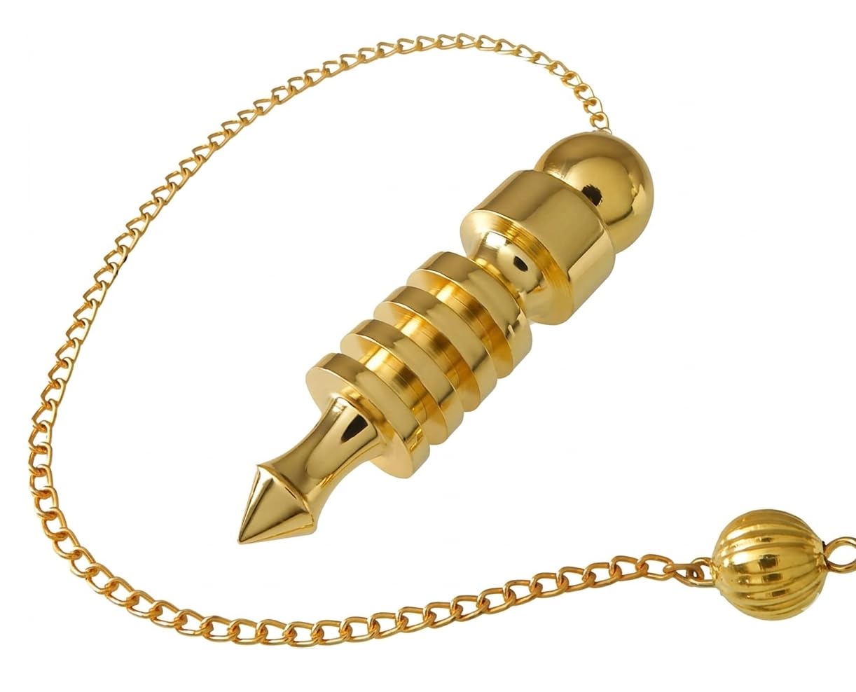4 Ring Openable Brass Chamber Pendulum for Reiki Healing, Dowsing &amp; Chakra Balancing – Divination &amp; Meditation Tool for Energy Cleansing