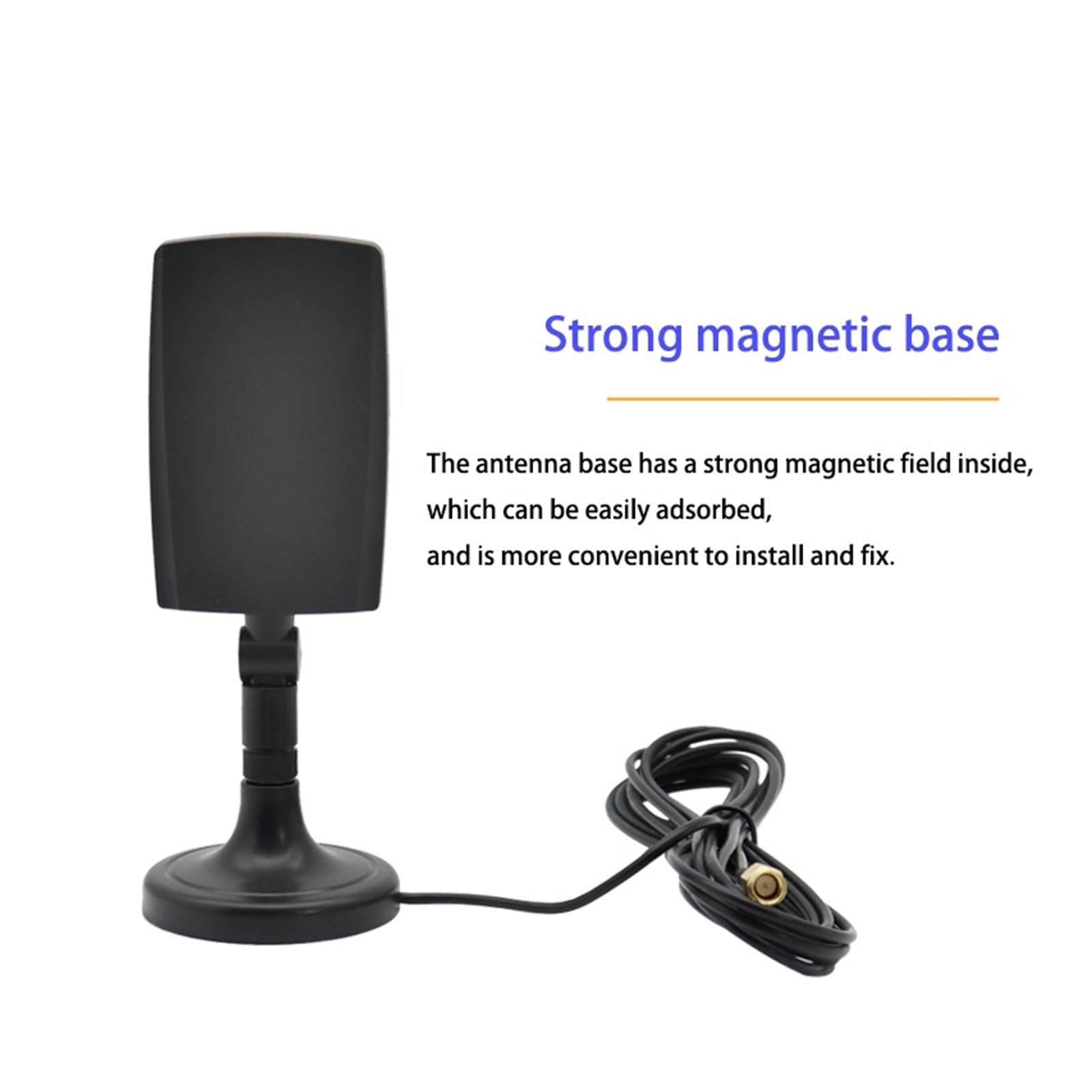 Amplificador De Antena Plana Direccional WiFi 2,4 G Con Base Magnética, Extensor Externo For Enrutador, Módem Y Señal Teléfono Móvil Fácil Amplia Compatibilidad(SMA Male)