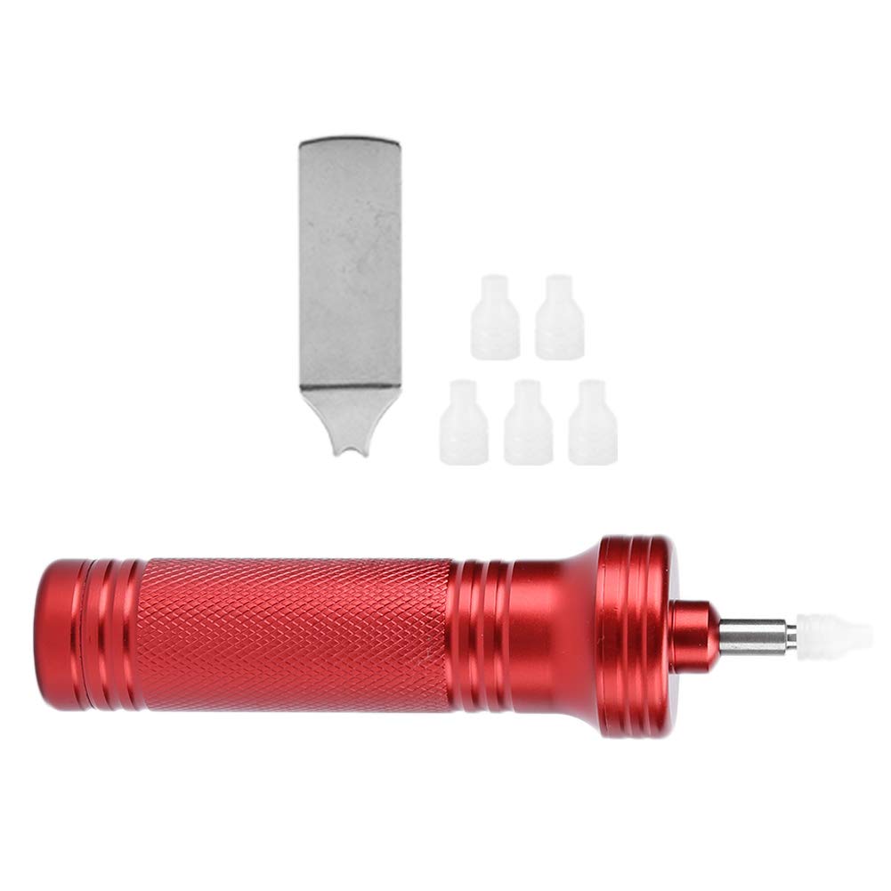 Pompe d’extraction de verre de montre, outil professionnel d’ouverture de boîtier de montre, kit de réparation de montres en métal avec 5 buses et outil à barrette de ressort, pour