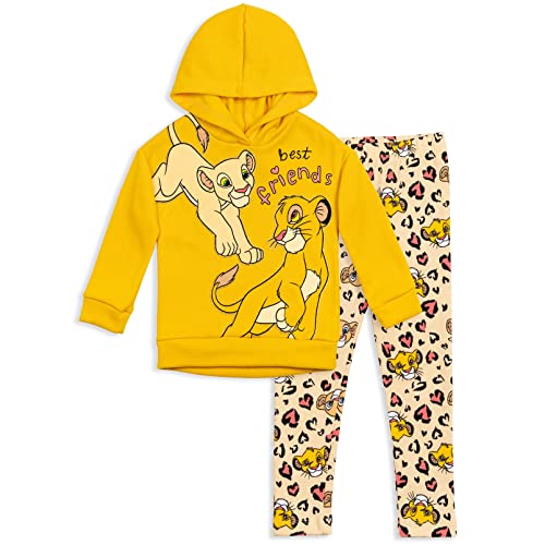 Disney Junior Fleece Pullover Hoodie and Leggings Outfit Set Infant to Big Kid Sizes (12 Months - 14-16)