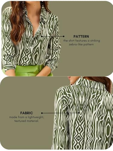 Image of Leriya Fashion Shirt for Women S-3XL | Abstract Printed Crepe Full Sleeve Shirt Collared Silhouette | Office Wear Tops for Women, Western Shirt for Women & Stylish Tops for Women Smart-Casual Styling