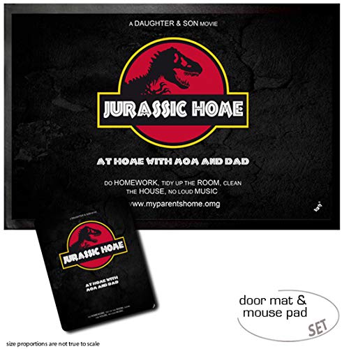 1art1 Humor, Jurassic Home My Parents' House OMG Felpudo