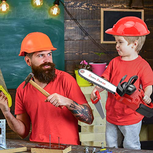 STEAM Life Kids Tool Set Electric Toy Chainsaw Costume - Kids Construction Toys Tools Costume Includes Kid's Hard Hat, Goggles, Battery Powered Chain Saw - Pretend Play Toy Tools for Boys and Girls