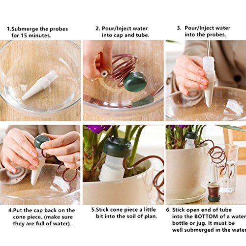 Henoda 15PCS Self-Watering Probes - Indoor Automatic Watering System Houseplant Spikes for Plant