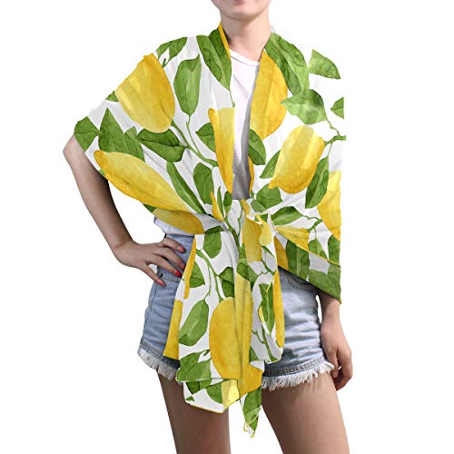 Lemon Shawl Wrap Womens Yellow Lime Tree Large Chiffon Scarf Lightweight for Dresses