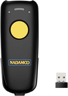 NADAMOO Wireless 2D Barcode Scanner Compatible with Bluetooth, 2.4G Wireless & USB Wired Connection, Portable Bar Code Scanner for Inventory Library CMOS Image Reader for Tablet PC, Read 1D 2D QR Code