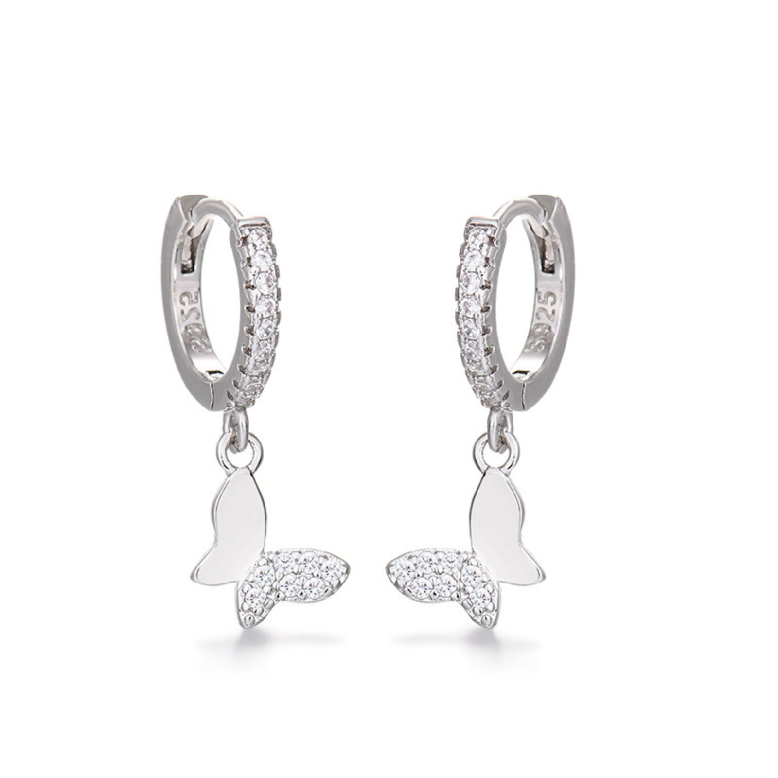 Orecchini argento 925 For Women orecchini argento 925 With Silver Moon Pendant orecchini donna Cubic Zirconia Dangle bianco Gioielli Per Ragazze