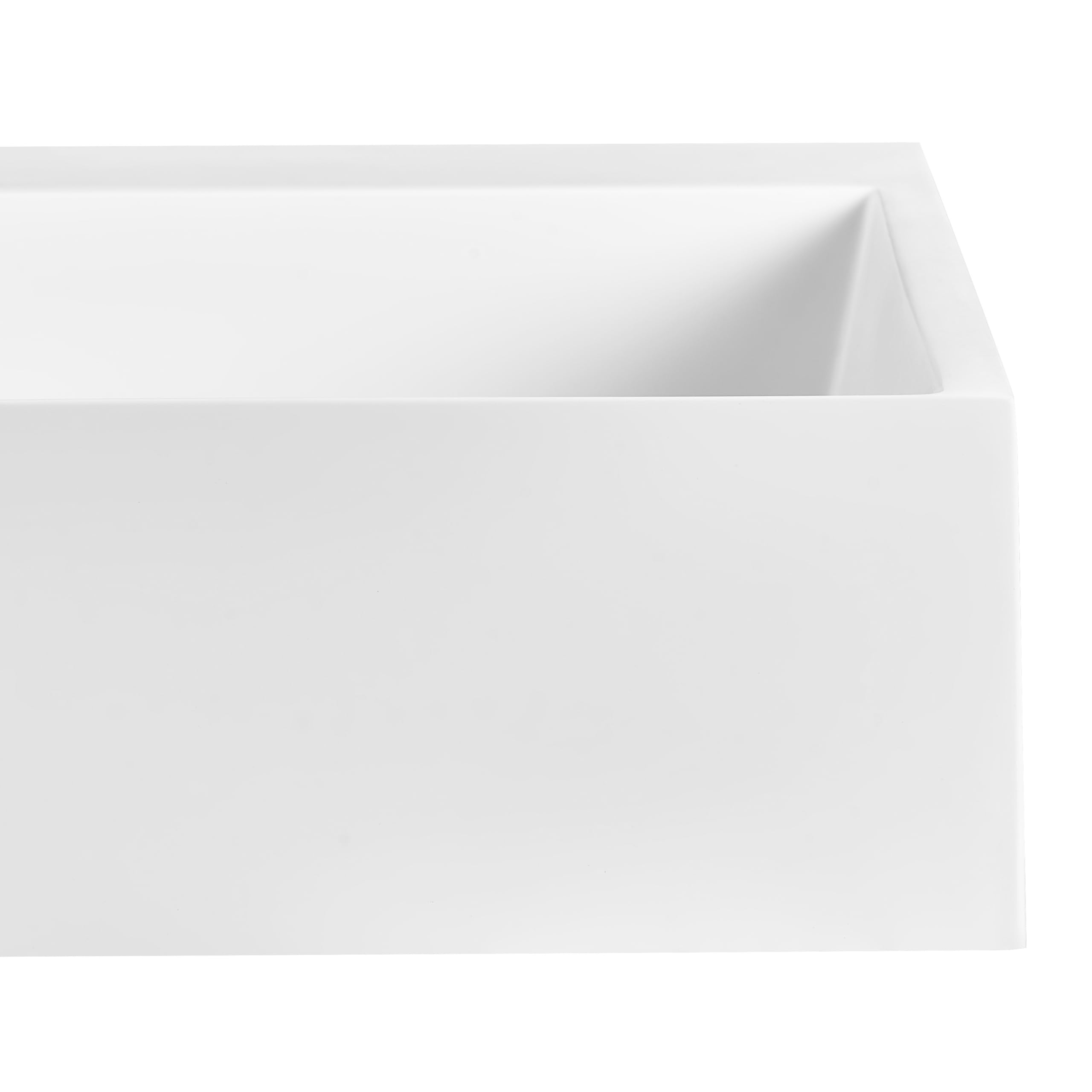 Lavabo suspendido de pared clásico rectangular fundición mineral acabado mate 90 x 46 cm blanco Quenko