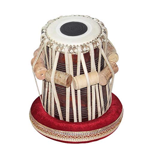 Sai Musical Sheesham Wood TB-0092 Hand Made Brass Tabla Set Black Color - A Musical Instrument. 1