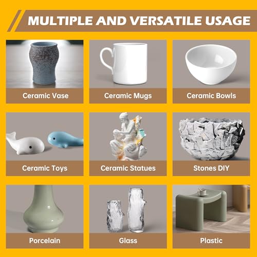 Ceramic Super Glue Liquid, Clear Instant Cyanoacrylate Adhesives for Ceramic Repair Food Safe, All Purpose CA Glue for Shoe Plastic Leather Glass Model Metal Wood Pottery Porcelain Mugs Clay Dishes