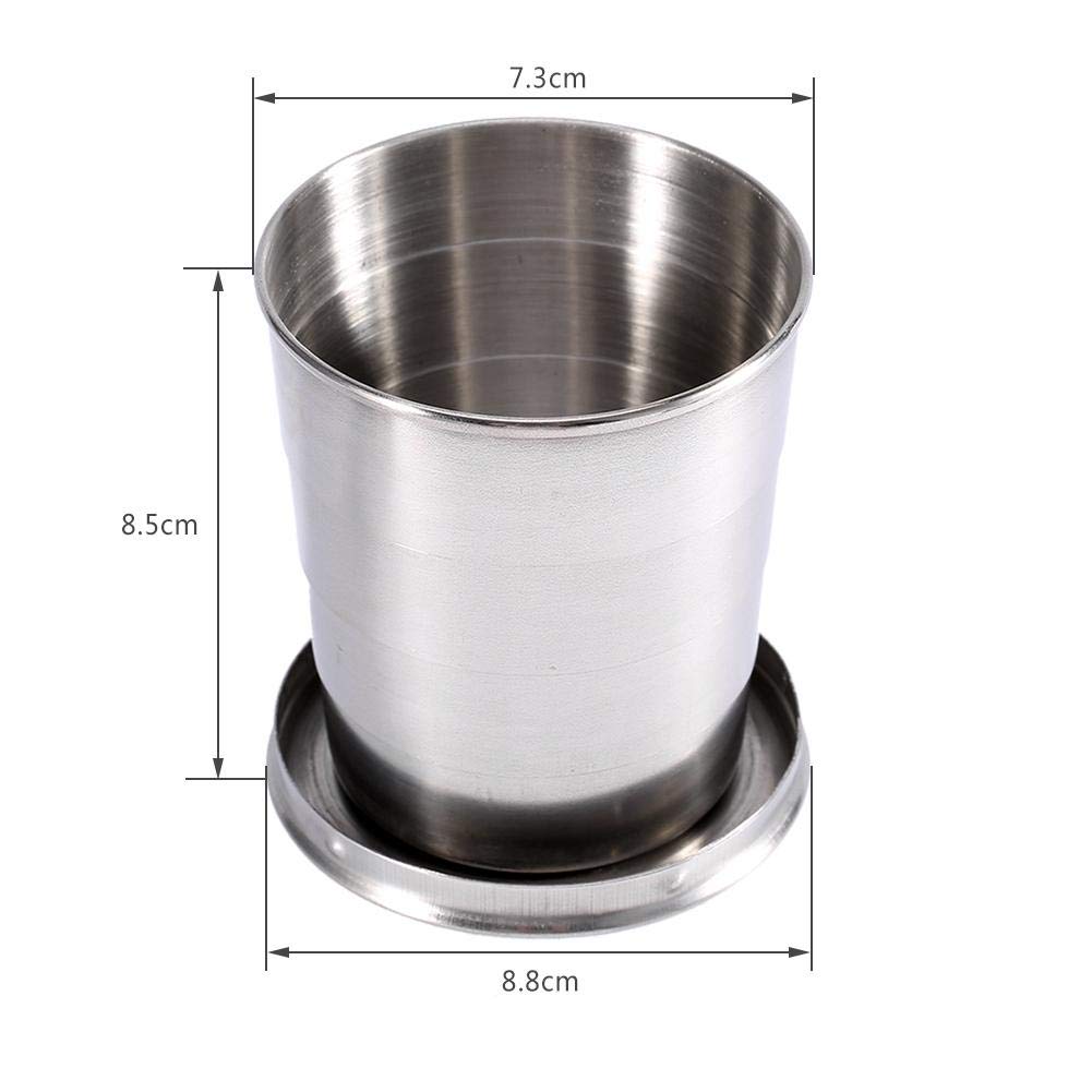 Bicchiere Pieghevole In Acciaio Inossidabile, Tazza da Viaggio Pieghevole con Coperchio Tazza Retrattile Portabile Riutilizzabile per Viaggi, Esterni, Campeggio, 240 Ml