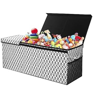 SZSJA Extra Large Toy Box for Girls Storage Chests, Toy Storage Box with Lid Kids Big Toy Box Organizer, Toy Chest for Boys Foldable Flip-top Lid Toy Bin Storage Bin for Playroom Bedroom