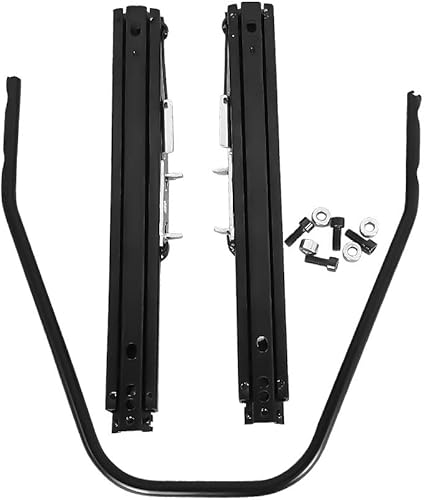 Miniatura 2 de IKON MOTORSPORTS Asientos de carreras doble deslizante, kit de pista ajustable universal de 16 pulgadas con cerradura de acero