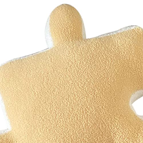 Kuuleyn Puzzle-Kissen, Weiches Kissen, 1 PC-Plüsch-Wurfkissen, Ultraweiches Kissen, Puzzle, Speziell Geformt Für Schlafsofa, Fenster, Heimdekoration(Gelb)