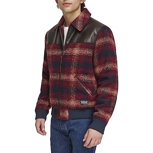 Image of Levi's Men's Mixed Media Western Plaid Bomber Jacket