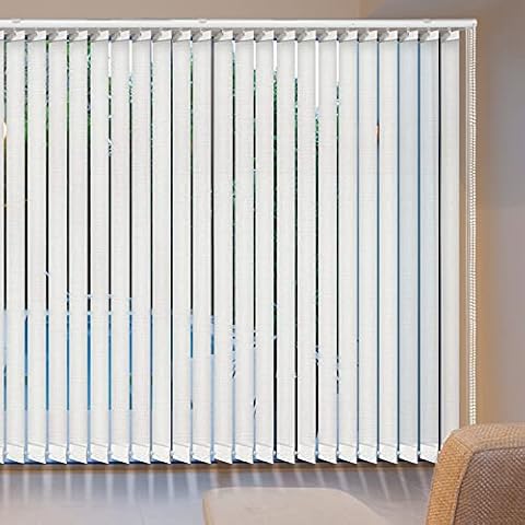 LETAU Cordless Sheer Vertical Window Blinds, Light Fitering, Reduce Sun Glare, UV Protection, White Window Shades for Slidding Door, French Window, Room Divider, Glass Wall,Oversized Windows¡­ Cover