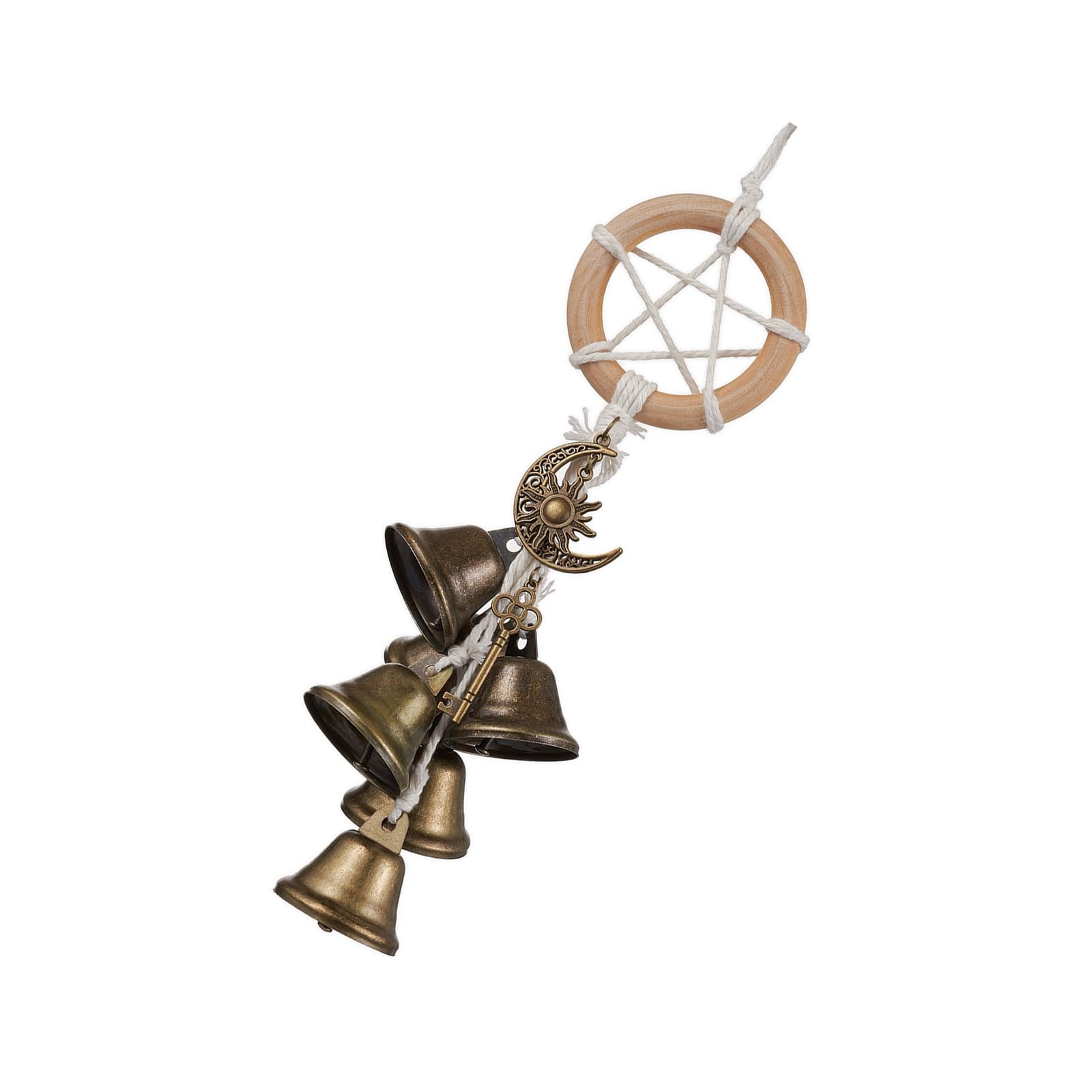 Wood Copper Wind Chimes Hanging Bells for Decorative Doorbells Decoration Decorative Hanging Bells