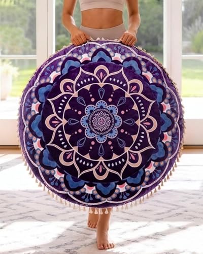Hihealer Meditation Cushion, Large Velvet Floor Pillow for Yoga, Meditation & Mindfulness, Supportive Memory Foam Bolster (Purple) - Image 5