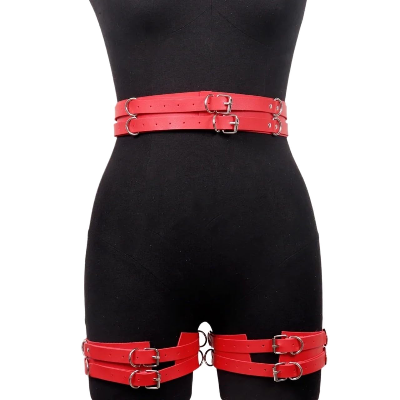 Amazon.com: Women Garter PU Leather Harness Belt Body Bondage Corset Red  Black Waist Thigh Band Leg Wraps Sexy Lingerie Gothic(Pink) : Clothing,  Shoes & Jewelry