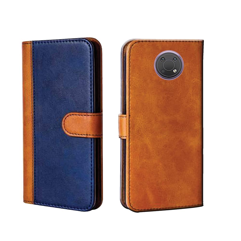 Pinaaki Enterprises Nokia G10 Flip Case | Premium Leather Finish Flip Cover | with Card Pockets | Wallet Stand |Complete Protection Flip Cover for Nokia G10 Beige