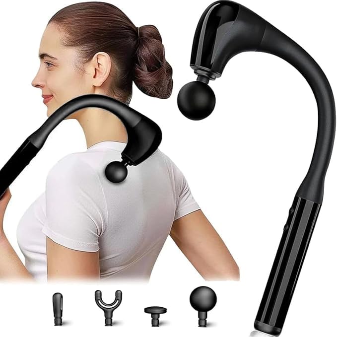 Dhulki Rechargible collision Massage Gun | Deep Tissue Handheld Massage with Extension Handle | Effective pain relief for neck, back, shoulder, legs | 1 pack of 1 Dhulki Rechargible collision Massage Gun | Deep Tissue Handheld Massage with Extension Handle | Effective pain relief for neck, back, shoulder, legs | 1 pack of 1