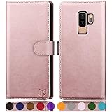 SUANPOT for Samsung Galaxy S9+ / S9 Plus 6.2 (Non S9 5.8') Leather Wallet case with RFID Blocking Credit Card Holder,PU Flip Folio Book Cell Phone Cover Shockproof case Pocket for Men Women Rose Gold
