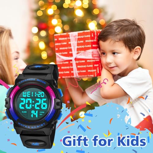 Image of Kids Watch,Boys Watch for 3-15 Year Old Boys,Digital Sport Outdoor Multifunctional Chronograph LED 50 M Waterproof Alarm Calendar Analog Watch for Children with Silicone Band,Kids Gift
