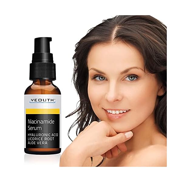 YEOUTH Niacinamide Serum for Face 10% with Hyaluronic Acid & Aloe Vera, Hydrating B3 Face Serum for Women & Men, Brightening Serum, Enhancing Skin Care 1oz