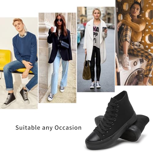 Image of hash bubbie High Top Canvas Sneakers Fashion Walking Shoes | high tops non slip on walking breathable casual comfortable lace up tennis shoes