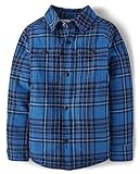 The Children's Place,Sherpa Lined Shirt Jacket,Toucan Feather,Small (5/6) Blue Plaid