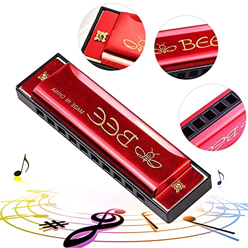 Lot de 2 pièces d’harmonica, jouets en harmonica, harmonica, do-majeur, convient au blues, à 10 trous, pour enfants/débutant, rouges - Les Beatles, Paul McCartney, John Lennon, RIngo Starr, George Harrison Lot de 2 pièces d’harmonica, jouets en harmonica, harmonica, do-majeur, convient au blues, à 10 trous, pour enfants/débutant, rouges – Image 5
