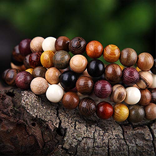 Lucky House 108pcs variété de bois de santal bouddhiste tibétain prière perles bracelets bouddha mala chapelet en bois charme bracelet bracelet bricolage bijou
