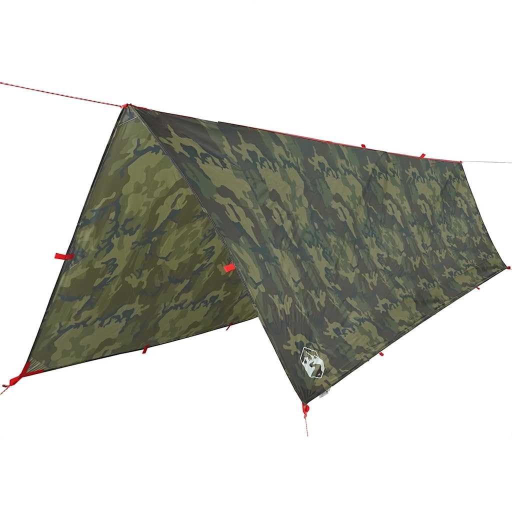 Telo da campeggio mimetico 506 x 306 cm impermeabile, telo per tenda protezione solare per esterni, campeggio, escursionismo, amaca