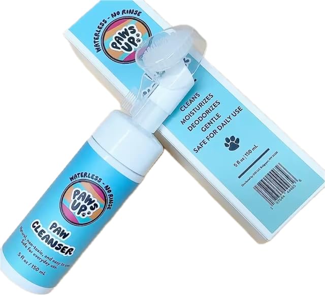 Paws Up No Rinse Paw Cleaner. Gentle, Non-Scented and pH Balanced to Provide Maximum Cleaning Power While Gentle on Your Dog. 5 Fluid Ounces Bottle with Silicone bristles. The Ultimate Paw Cleaner.