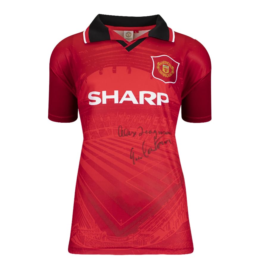 A1SportingMemorabilia.co.uk Sir Alex Ferguson & Eric Cantona Dual Signed Manchester United Shirt - 1996, Home | Genuine Hand Signed With Certificate | Authentic Autographs | Great Gift