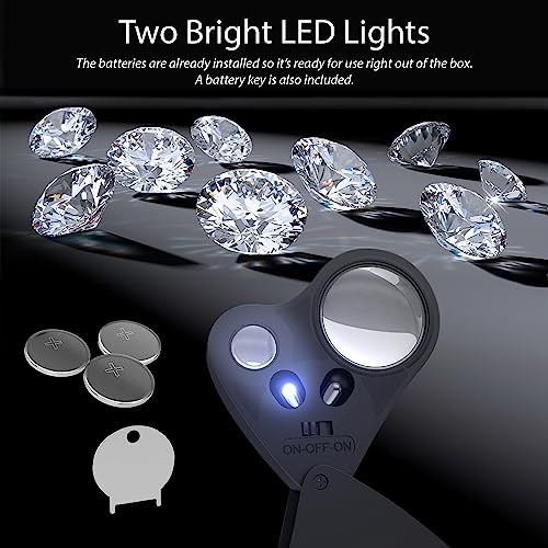 Pineapple 12 30X 60X Jewelers Loupe Magnifier With Light, Lighted Magnifying Glass Jewelry Loop thumb #2