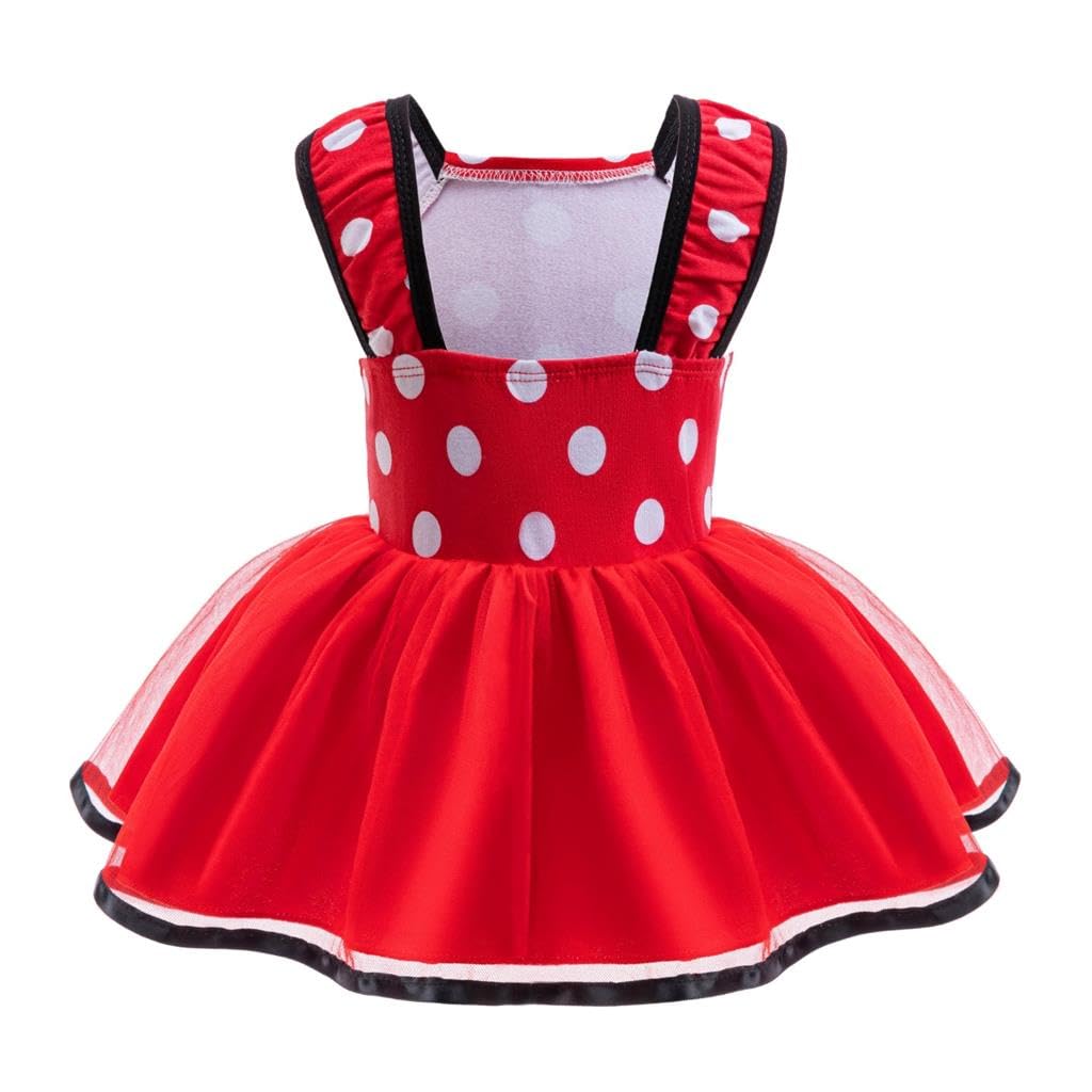 Lito Angels Baby Girls Mouse Fancy Dress Costume Infant Bodysuit Romper with Bow Headband Age 6-9 Months, Red - Image 2