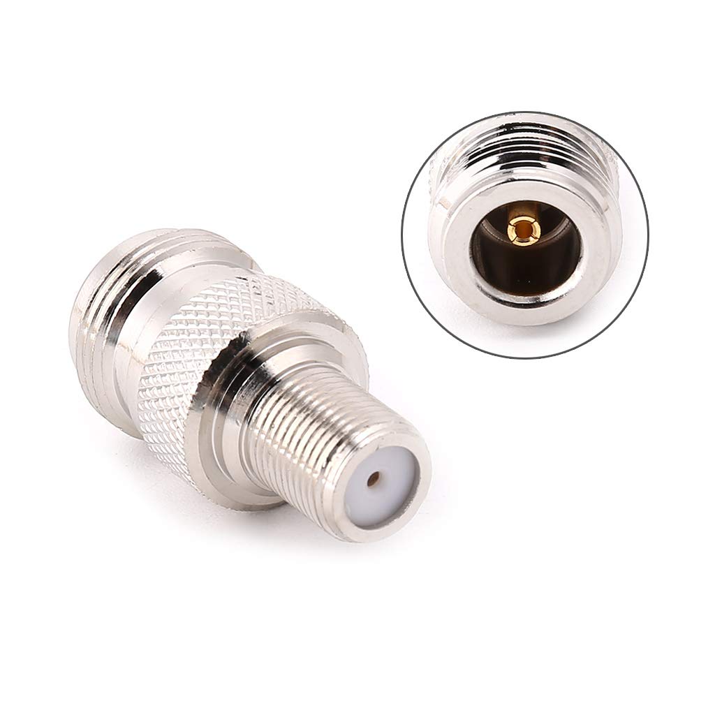 RF Connector, Hanzou F Type Female To N Type Female RF Connector Coaxial Converter Antenna Adapter Straight