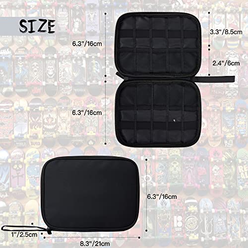 Huhynn 10 Fingerboard Carrying Case Compatible With Tech Deck, Storage Case Compatible With Teck Deck Finger Skateboards, Portable Fingerboard Carry Case Holds 10 Mini Finger Skateboards And Accessories(Bag Only) (Black) #TOP2