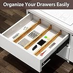 DUCOO 4 PCS Drawer Divider, 17"-22" Adjustable Bamboo Drawer Dividers Organizers, Expandable Separators for Kitchen, Clothes, Dressers, Home, Office - Image 5