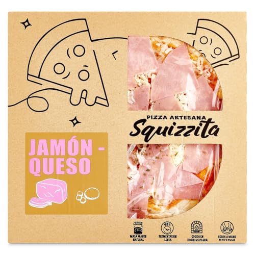 Pizza artesana de jamón y queso Squizzita caja 450 g