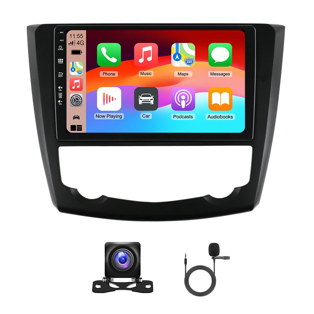 Android 14 Radio samochodowe do Renault Kadjar 2015-2019 Wireless Carplay Android Auto 9"Touchscreen Podwójny Din Radio for Renault Kadjar Head Unit GPS Navi Bluetooth FM/RDS AHD Rückfahrkamera 2+32G